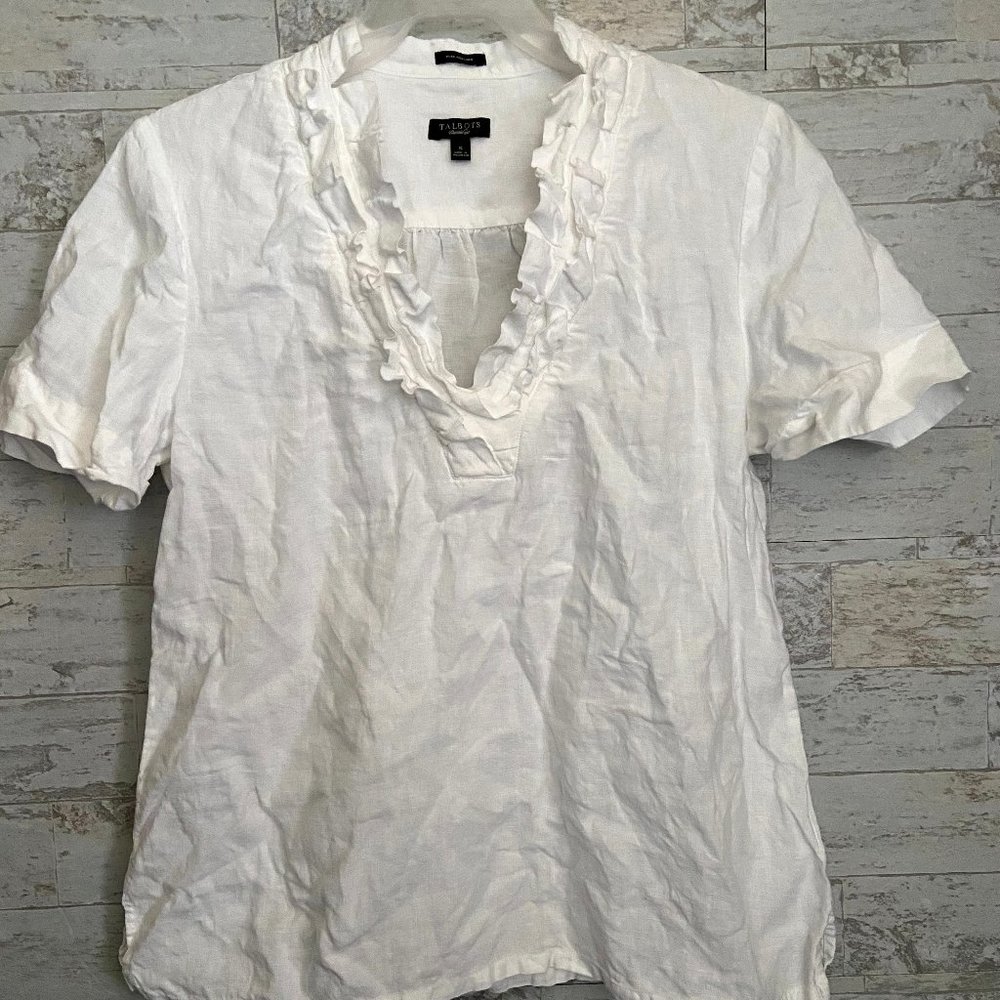 Talbot White Irish Linen Shirt